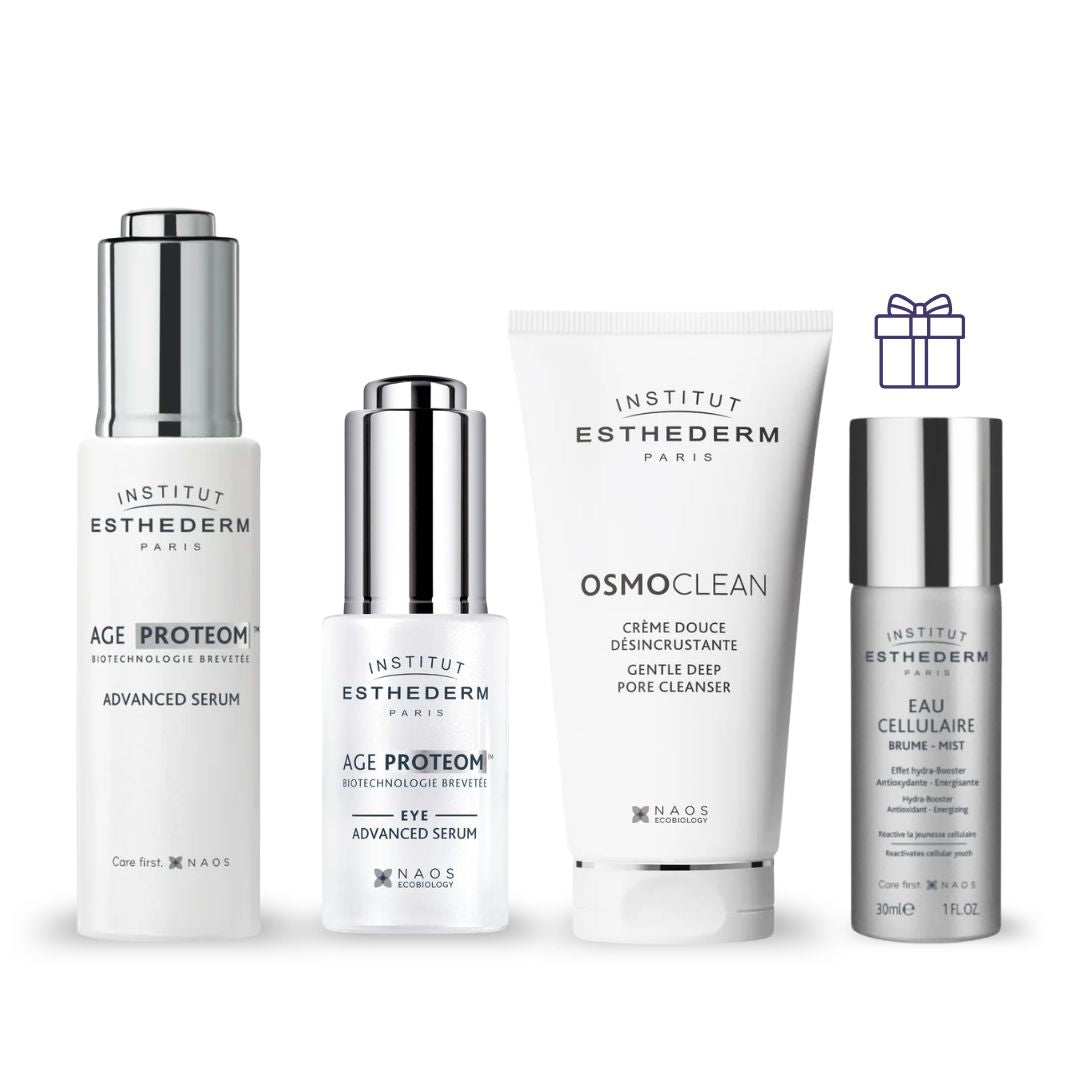 Coffret -routine-longevite-age-proteom-esthderm paris, esthetique amelie laforme trois-rivieres
