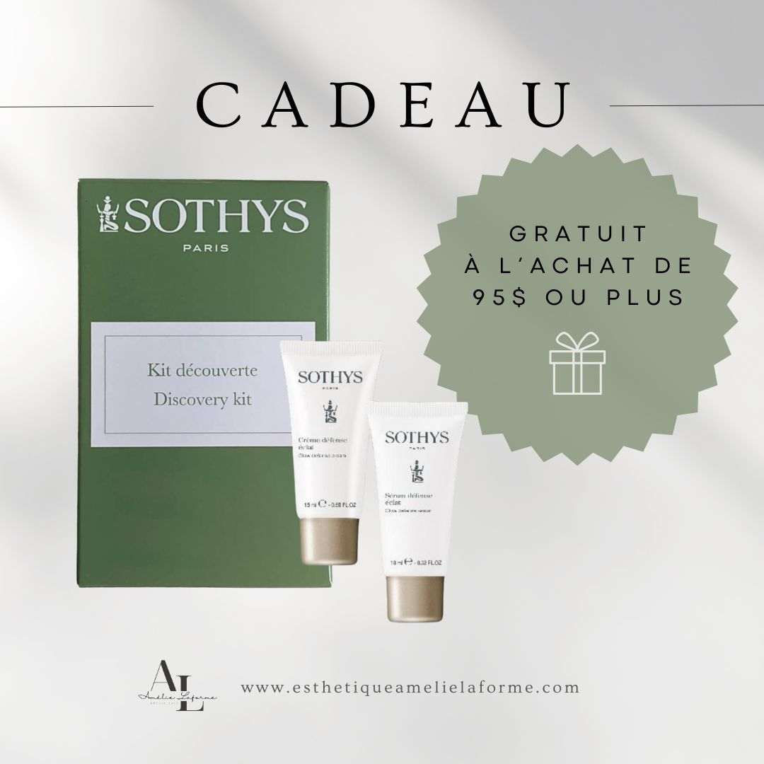 Cadeau avec achat de 95$ ou plus, Sothys kit découverte, février 2025 promotion.