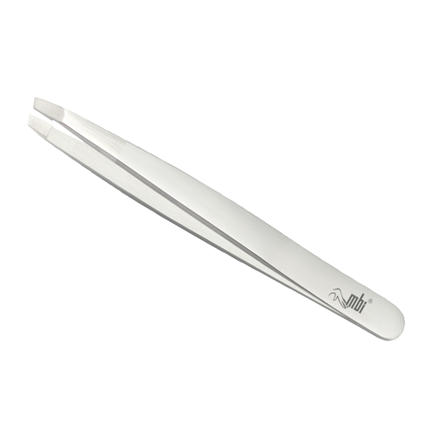 Pince oblique inox en acier inoxydable avec bout incliné pour épilation précise du visage et de la ligne du bikini
