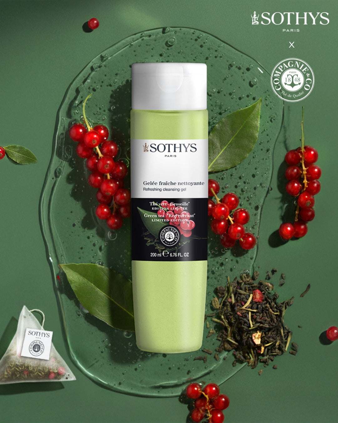 Gelée fraîche nettoyante Thé vert - Groseille