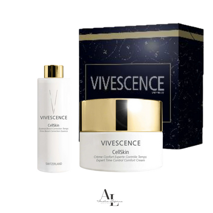 Coffret Crème confort CellSkin Vivescence avec crème nourrissante au beurre de karité et essence légère pour hydratation et anti-âge