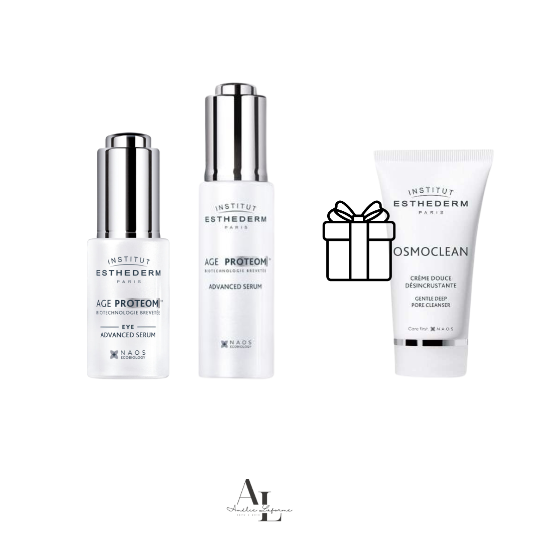 Coffret Sérum Age Proteom avec sérum visage, sérum yeux anti-âge et crème nettoyante Osmoclean