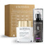Coffret focus fermeté de soin Sothys, composé d’une crème en pot blanc et or et d’un sérum en flacon noir, avec boîte dorée décorée.