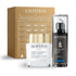 Coffret focus rides Sothys avec crème jeunesse blanche et dorée et sérum noir à pompe, présentés dans un coffret doré illustré.