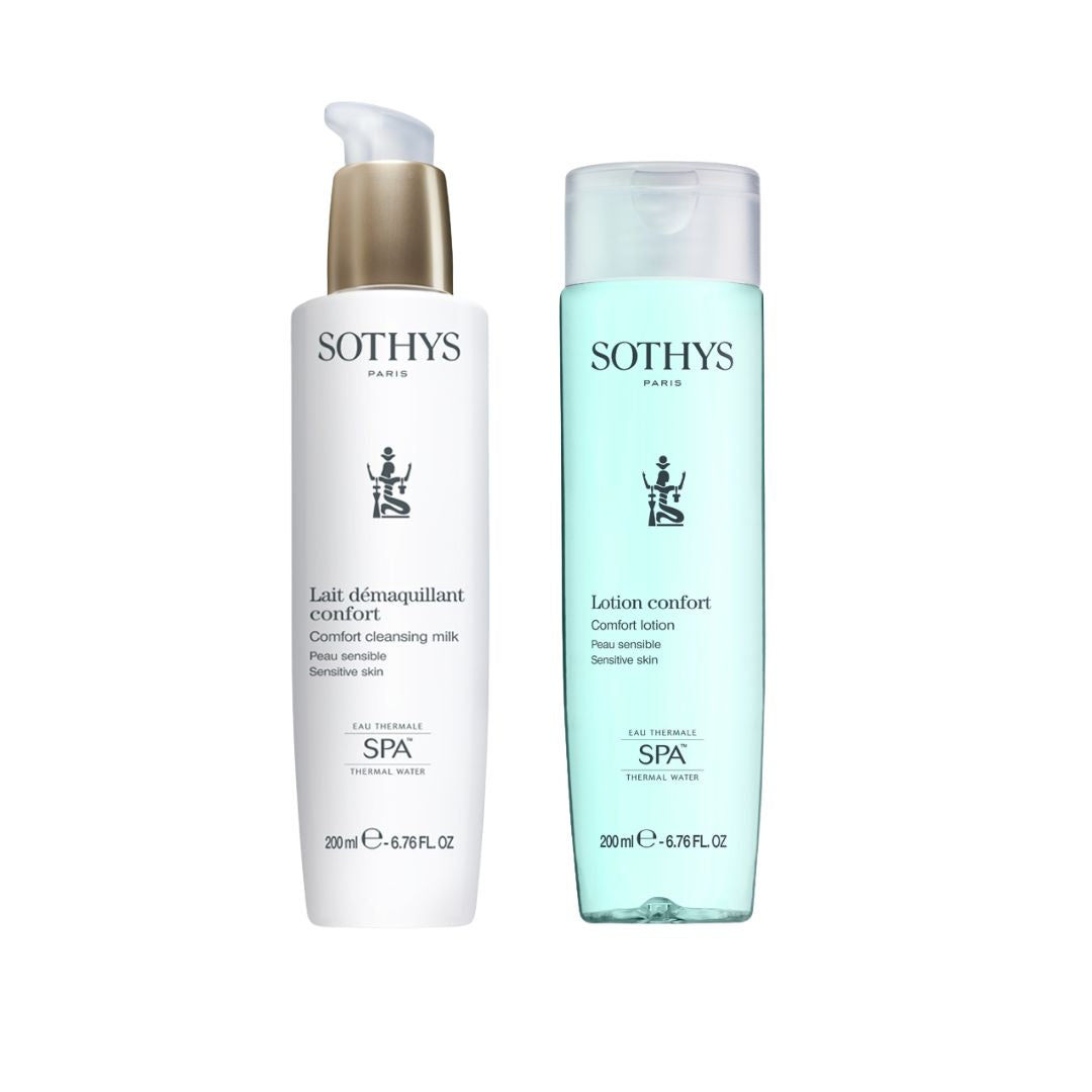 Duo lait et lotion démaquillant 200 ml pour peaux sensibles au confort et Eau Thermale Spa