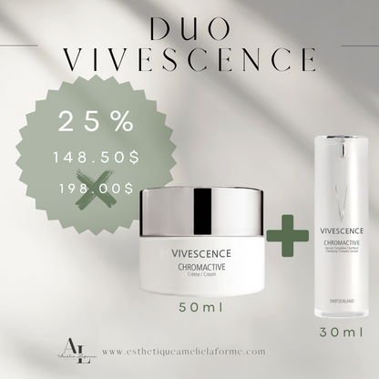 Duo Chromactive set with clarifying serum and cream for pigmented skin.