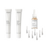Routine Booster Anti-Rougeur skincare set with ampoules, serum, comforting cream, and night cream for reducing redness and soothing skin.