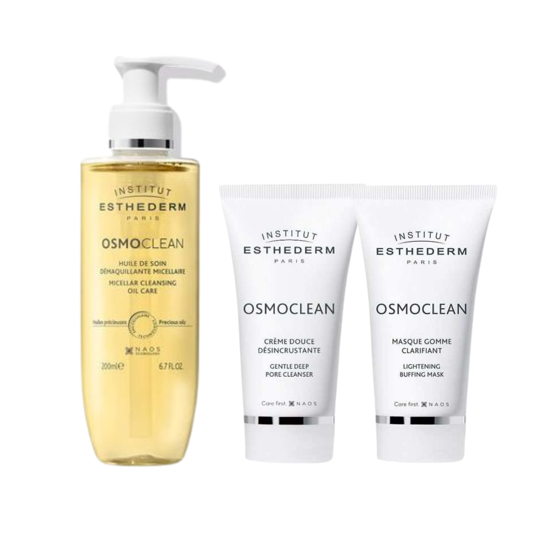 Produits de routine nettoyante Esthederm pour nettoyage doux et éclat d&