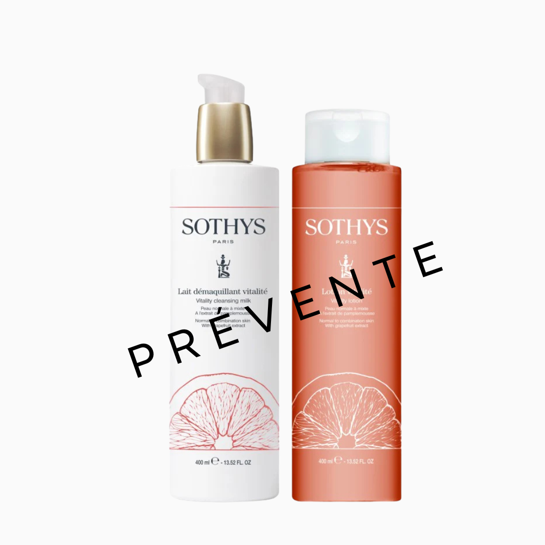 Sothys Duo Démaquillants Lait and Lotion 400ml with grapefruit extract for normal to combination skin, pre-sale promotion