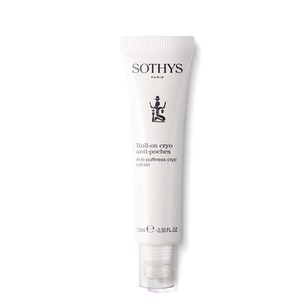 Roll-on cryo anti-poches, 15 ml tube for reducing eye puffiness, suitable for all skin types.