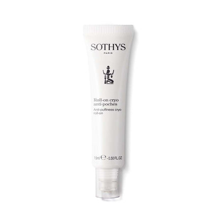 Roll-on cryo anti-poches, 15 ml tube for reducing eye puffiness, suitable for all skin types.