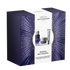 Esthederm Intensive Pro-Collagen+ skincare set with lifting cream, serum, and eye contour treatment in elegant dark purple and gold packaging