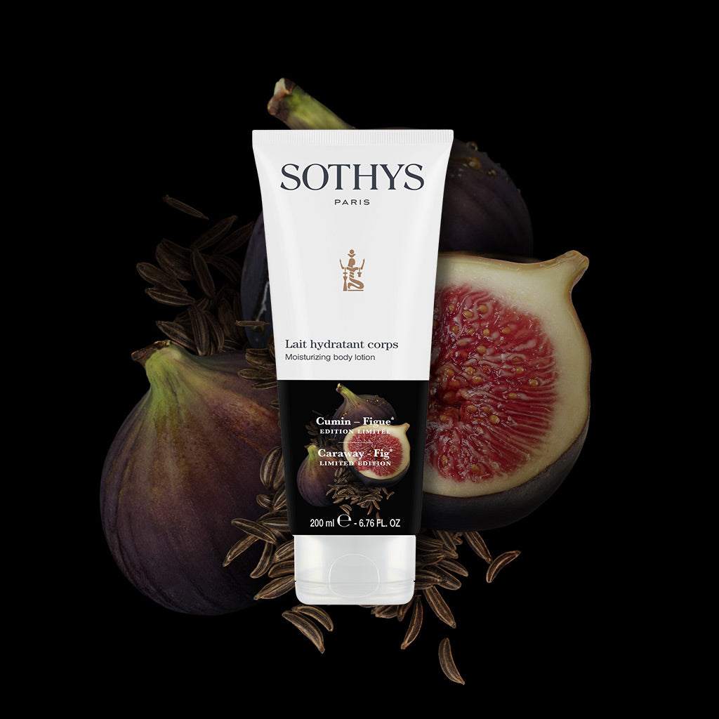 Lait hydratant corps Sothys édition limitée cumin et figue 200 ml pour peau nourrie et protégée