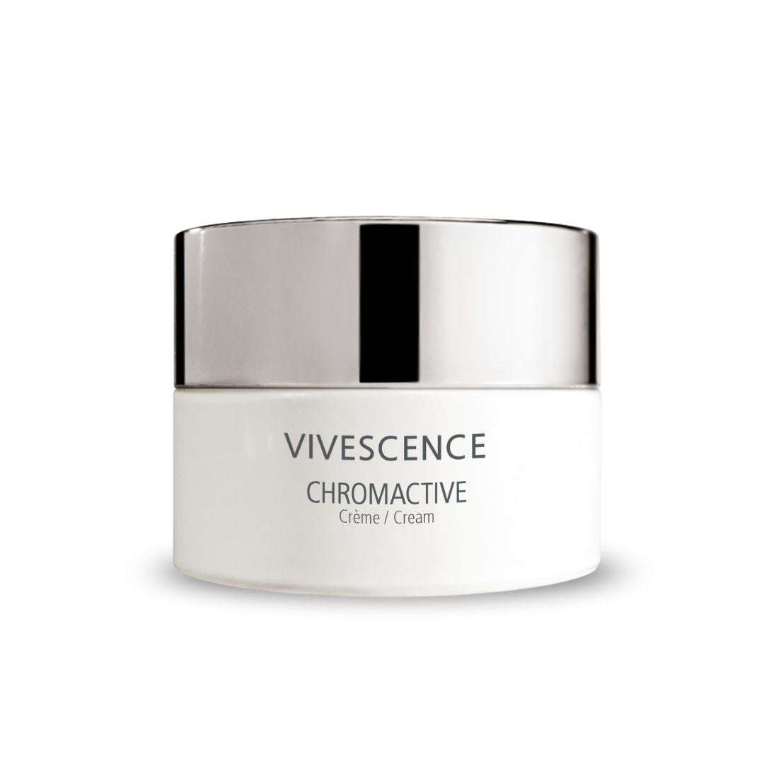 Vivescence Chromactive crème jar for even skin tone and brightness.