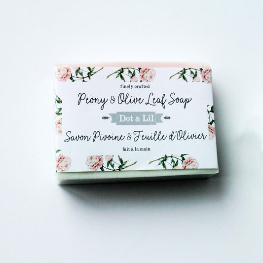 Dot&amp;lil . Peony and olive leaf soap